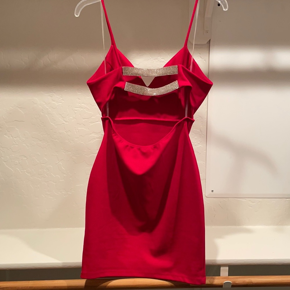 Hot Red Dress! With sequence back straps